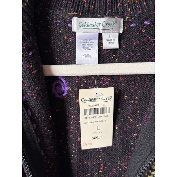 NWT Coldwater Creek Seasonal Swirl Sleeveless Full-Zip Sweater Vest- Size Large - Picture 3 of 6